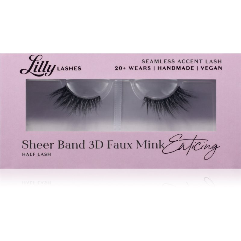 Lilly Lashes Sheer Band 3D Faux Mink Half Lash изкуствени мигли тип Enticing 1 чифт