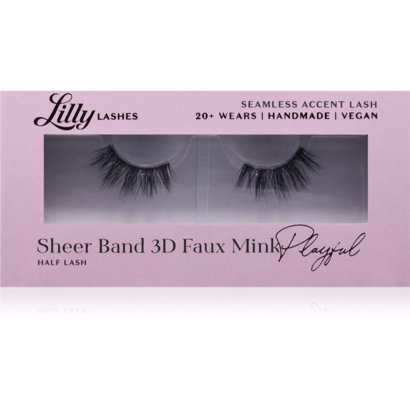 Lilly Lashes Sheer Band 3D Faux Mink Half Lash изкуствени мигли тип Playful 1 чифт