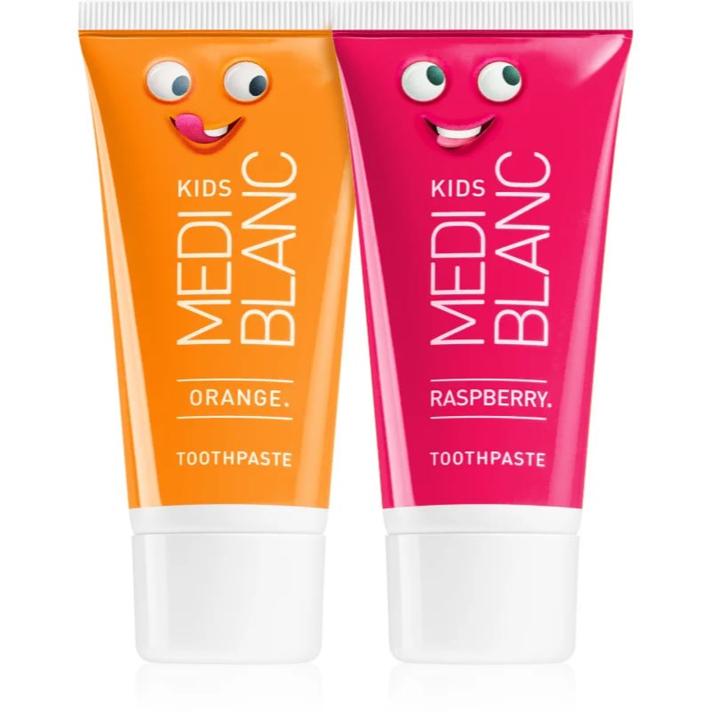 MEDIBLANC KIDS Orange & Raspberry детска паста за зъби дуо 2 бр.