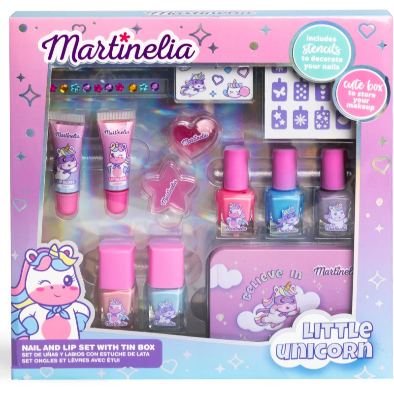 Martinelia Little Unicorn Nail&Lip SET With Tinbox комплект за деца 3+