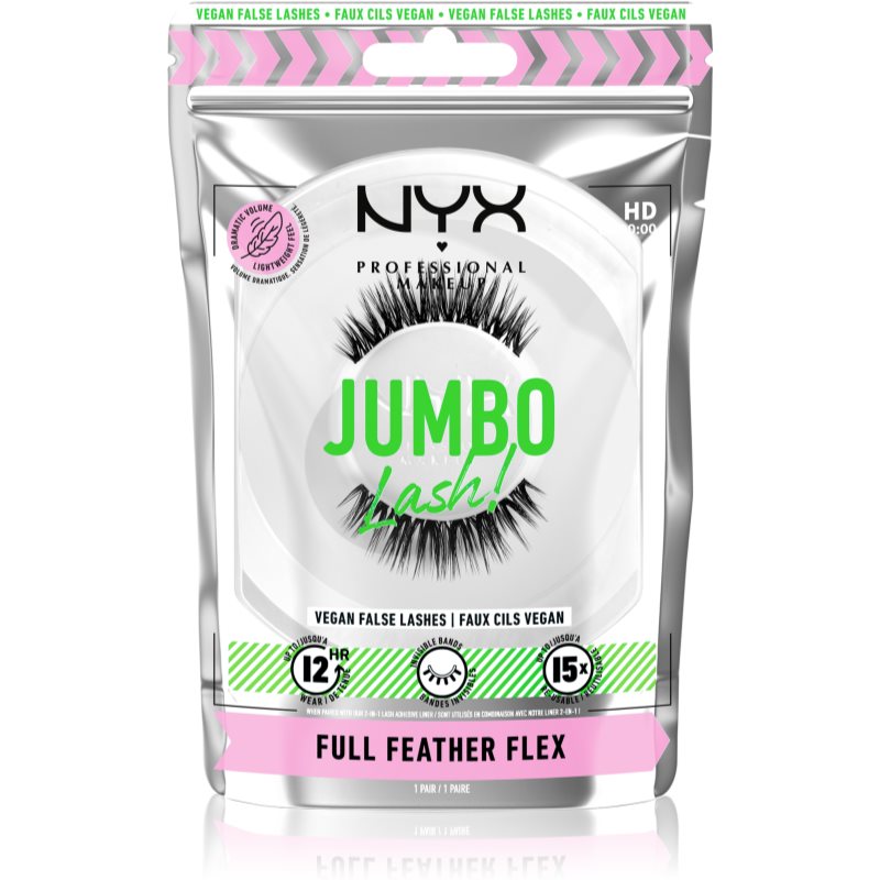 NYX Professional Makeup Jumbo Lash! изкуствени мигли тип 07 Full Feather Flex 1 чифт