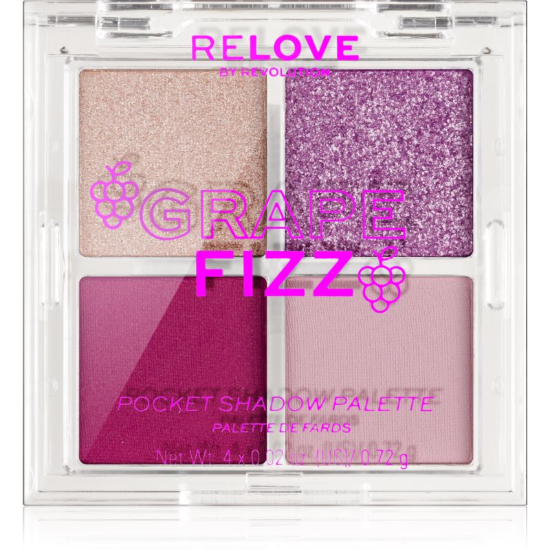 Revolution Relove Pocket Palette палитра сенки за очи цвят Grape Fizz 4x0.72 гр. на ниска цена