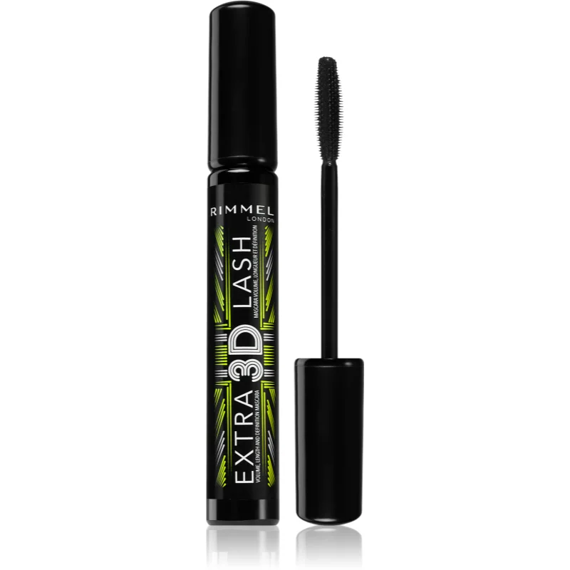 Rimmel Extra 3D Lash спирала за обем и удължаване на мигли цвят 003 Extreme Black 8 мл.