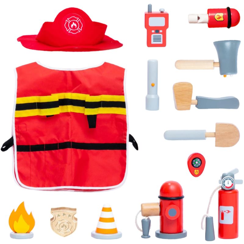 UMU Toys Firefighter set играчка за подреждане от дърво на ниска цена