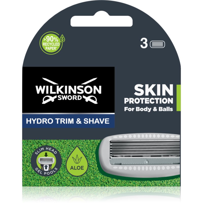 Wilkinson Sword Hydro Trim and Shave Skin Protection For Body and Balls сменяеми глави 3 бр. на ниска цена