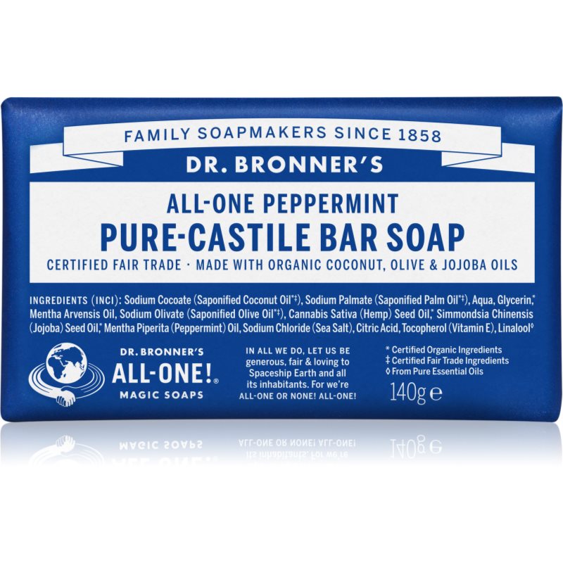 Dr. Bronner’s Peppermint твърд сапун 140 гр.